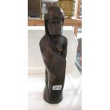 A superb heavy bronze female figurine, impressed W.P.