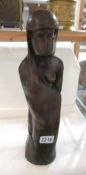 A superb heavy bronze female figurine, impressed W.P.