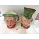 2 Beswick character jugs being Scrooge and Macawber.