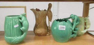 A Sylvac jug with stork handle,