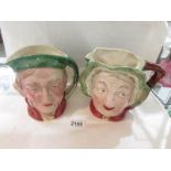 2 Beswick character jugs being Scrooge and Sarey Gamp.