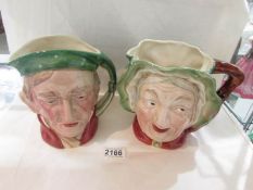 2 Beswick character jugs being Scrooge and Sarey Gamp.