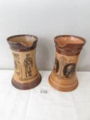 2 Doulton stoneware commemorative jugs.