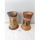 2 Doulton stoneware commemorative jugs.