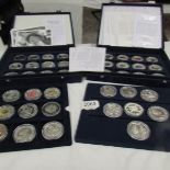 2 cases containing 44 mint silver coins 'Her Majesty Queen Elizabeth The Queen Mother 1900 - 2002'