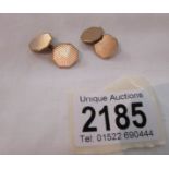 A pair of 1930's 9ct gold cuff links, hall marked London, 1936, approximately 7 grams.