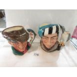 2 Royal Doulton character jugs - The Poacher D6429 and The Falconer D6533.