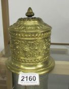 A superb quality Georgian brass tobacco jar with internal lid.