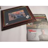 A framed Monaco Formula 1 print and print and signed cards - Jean-Eric Vergne,