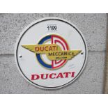 A cast iron Ducati wall plaque