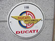 A cast iron Ducati wall plaque