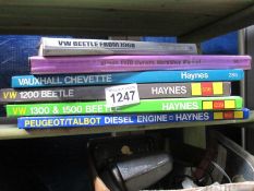 A quantity of Haynes workshop manuals including VW Beetle,