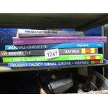 A quantity of Haynes workshop manuals including VW Beetle,