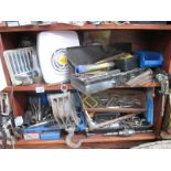 A very good collection of garage tools, drill bits,