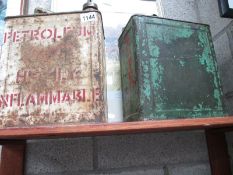 2 old 2 gallon petrol cans