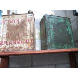 2 old 2 gallon petrol cans