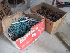 A large box of anodised screws and a box of rawlplugs.