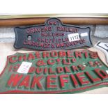 2 cast iron Railway plaques