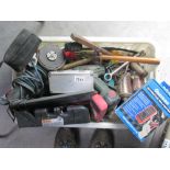 A good box of workshop items including multimeters, drills,