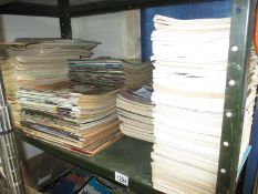 2 full shelves of 1950s to 1980s motorcycle magazines