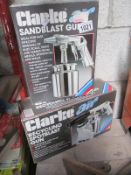 A Clarke boxed sandblast gun and a boxed Clarke spot blast gun