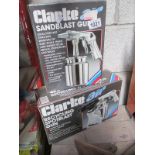 A Clarke boxed sandblast gun and a boxed Clarke spot blast gun