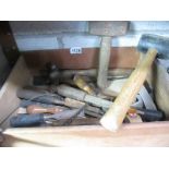 A good large selection of drill bits, G-Clamps, hammers, a breaker drill, vice,