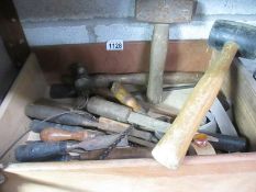 A good large selection of drill bits, G-Clamps, hammers, a breaker drill, vice,