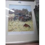 A signed limited edition no 20/500 print 'Rust in Peace' by Keith Harper of a Morris MInor