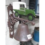A painted cast iron Landrover bell