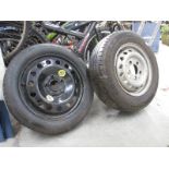 A Mercedes Sprinter full size spare 195/70R15C and a space saver wheel size 125/90 R19 (5 Stud)