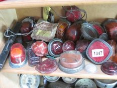 A large amount of mixed 50s, 60s and 70s rear lamps,