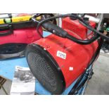A Powerfix fan heater, a rockbox tool box,
