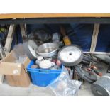 A good selection of new workshop sundries and used jacks, towbar,