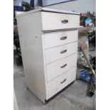A sturdy 5 drawer workshop/shed cabinet.