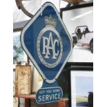 A RAC double side enamel sign