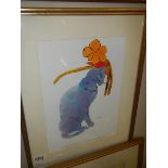 An Andy Warhol (1928-1987) plate signed lithographic print of a cat,
