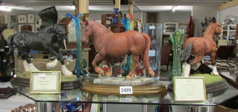3 Country Artist's horse figures - Free Time, Suffolk Punch (boxed) and Free as the Wind (boxed).
