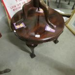 A mahogany coffee table.