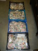 4 crated of GB, commonwealth and world stamps in unsorted packs.