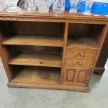 An oak book case.