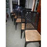A set of 6 deck/salon chairs with cane seats (Label attached to 4 chairs 'Christer Salen',