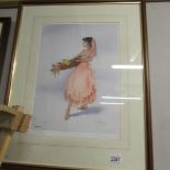 A limited edition print 333/850 topless flower girl entitled 'Pinky',