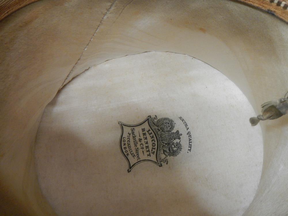 A leather cased silk top hat marked 'Lincoln', Bennett & Co., Sackville Street, Picadilly, London. - Image 9 of 16
