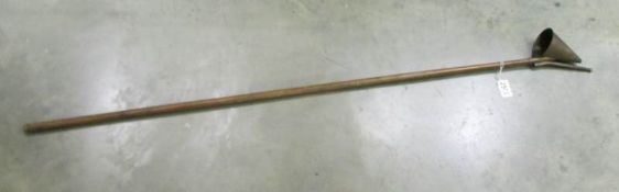 A 19th century brass long reach church candle snuffer / lighter.