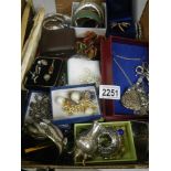 A large tray of excellent costume jewellery including silver and rings