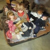 A box of collector's dolls.