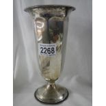 A hall marked silver spill vase and fair condition, 7.75" tall.