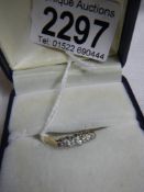 An 18ct yellow gold 5 stone diamond ring.