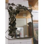 An Art Nouveau style wall mirror